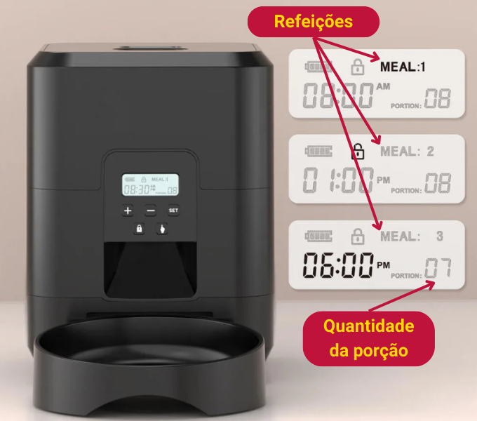 Alimentador Automático para Gatos 2L Programação de Refeições Pulo du Gato