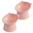 Kit com 2 Comedouros Elevados Design Gatinho Pulo do Gato