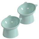 Kit com 2 Comedouros Elevados Design Gatinho Pulo do Gato