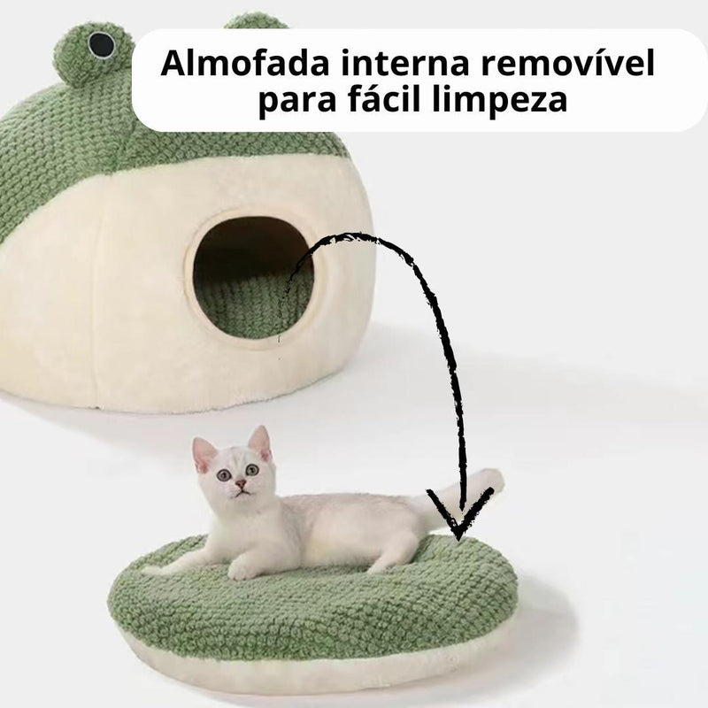 Cama Design de Sapo para Gato Macia e Confortável - Pulo Du Gato