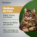 Petisco Optimum Gatos Adultos Anti Bola de Pelo Carne e Linhaça 80 g