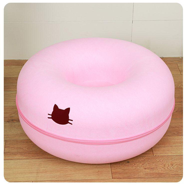 Cama e Toca Donut Interativa de Gato Dupla Camada - Pulo Du Gato