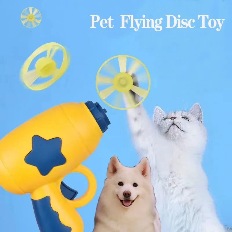 Funny Cat Toy Interactive Launch Pet Training Toy For Kitten Mini Flying Disc Shooting Gun Chasing Games Cat Toys Pet Supplies - Pulo Du Gato