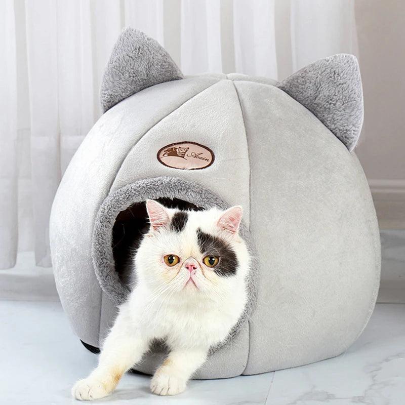 Cama Design de Gato Quente Pelúcia Macia para Gatos - Pulo Du Gato