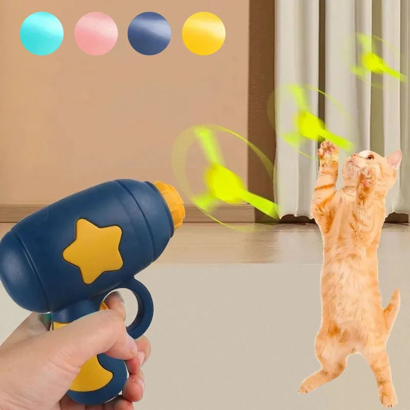 Funny Cat Toy Interactive Launch Pet Training Toy For Kitten Mini Flying Disc Shooting Gun Chasing Games Cat Toys Pet Supplies - Pulo Du Gato