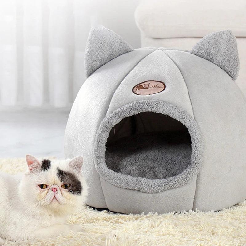 Cama Design de Gato Quente Pelúcia Macia para Gatos - Pulo Du Gato