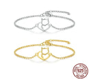Pulseira de Prata 925 Gatinho Coração - Pulo Du Gato