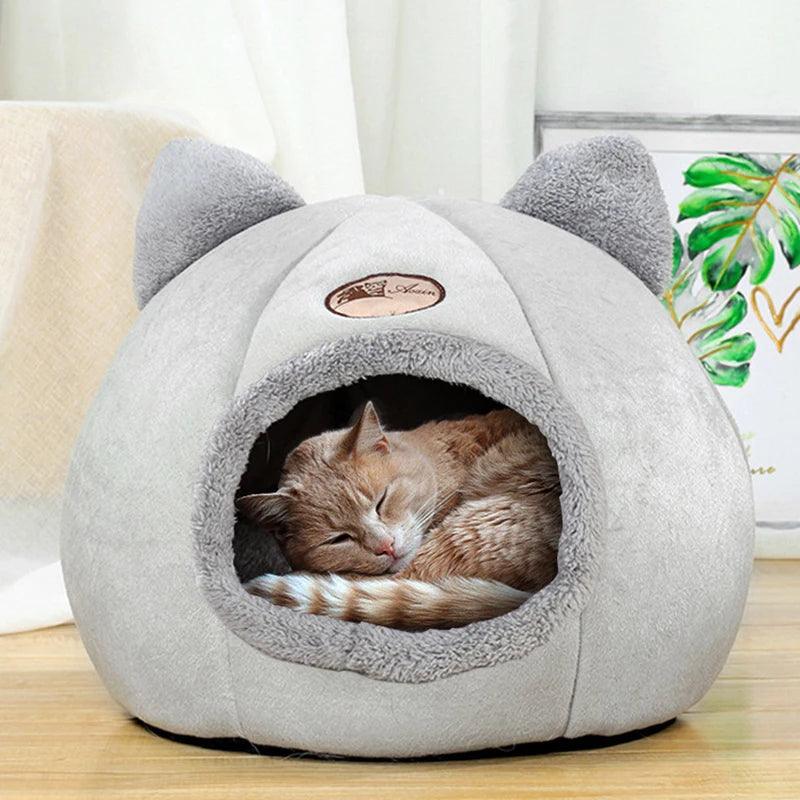 Cama Design de Gato Quente Pelúcia Macia para Gatos - Pulo Du Gato