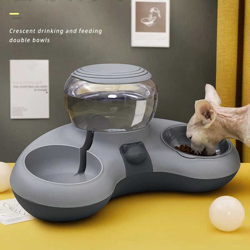 Bebedouro automático de água para gatos e comedouro - Pulo Du Gato