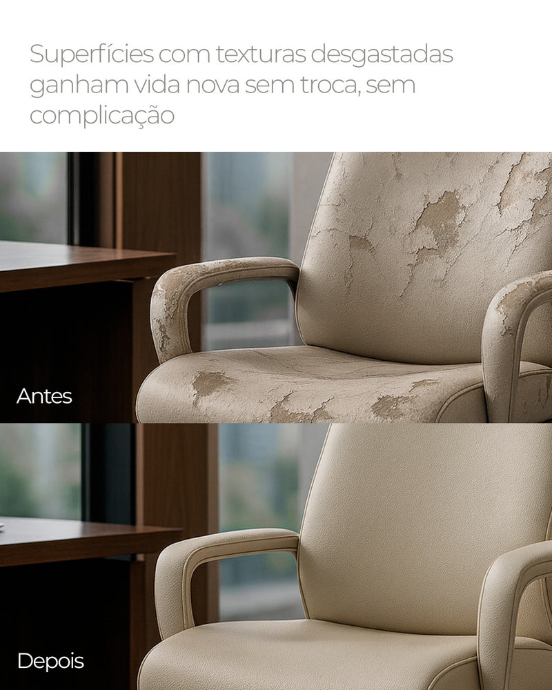 Couro Auto Adesivo Premium para Reparo Sofá Bolsa Carro Cadeira Pulo du Gato